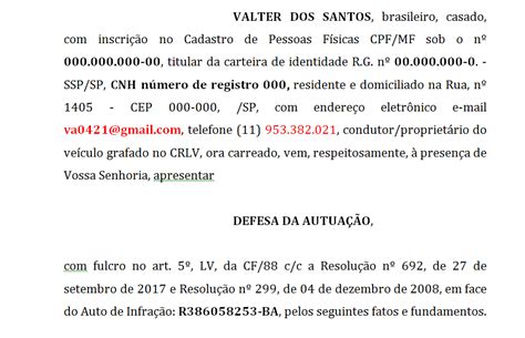 Multa De Tr Nsito Como Apresentar Defesa De Autua O Defesa