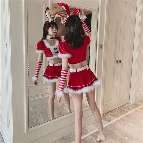 Red Fluffy Bunny Maid Lingerie Set SP14540