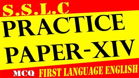 Sslc First Language English Practice Paper Model Paper Kseeb