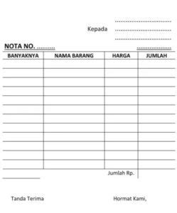 Contoh Nota Kontan Dan Penjelasannya Lengkap