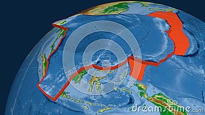 Philippine Sea Tectonic Plate Physical Stock Video Video Of Globe