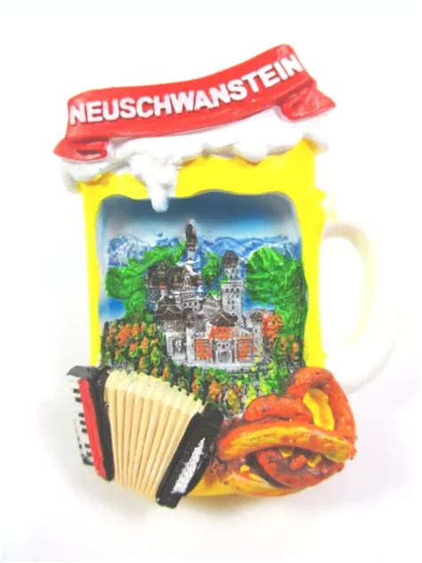 Castello Di Neuschwanstein Magnete Poly Souvenir Germany Brezel