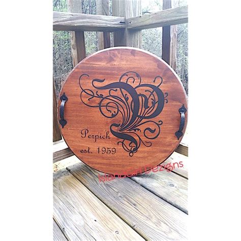 Personalized Wooden Tray And Lazy Susan By Islandgirldezigns On Etsy