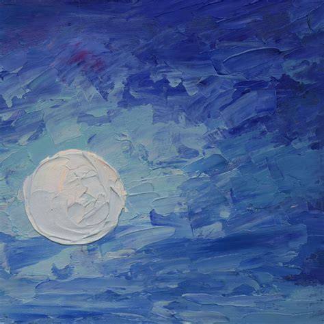 Moonlight night painting Seascape wall art original art Ocea - Inspire ...