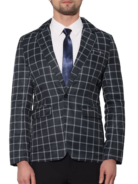 Lars Amadeus Plaid Blazers For Men S Notch Lapel Contrasting Color