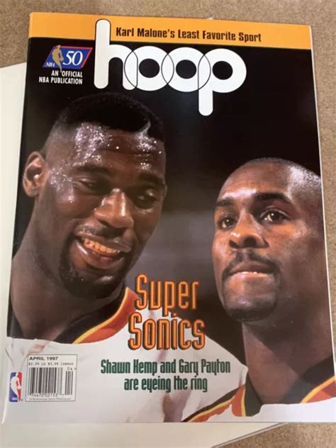 1996 97 SHAWN KEMP Payton Hoop Revista Seattle Sonics Programa De