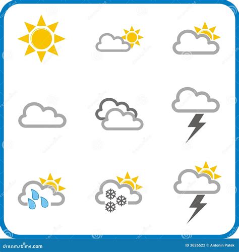 Pictogrammen Van Het Weer Vector Illustratie Illustration Of