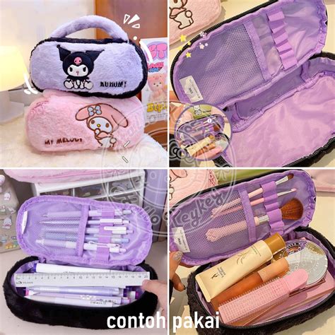 Jual Tempat Pensil Pouch Kosmetik Bulu Melody Kuromi Shopee Indonesia