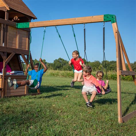 Cedar Cove Wooden Outdoor Swing Set - Backyard Discovery