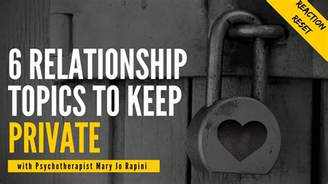 6 Topics To Keep Private In A Relationship Youtube