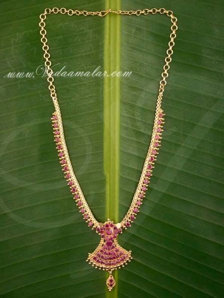 Gold Plated Necklace Ruby Pendant Dollar Buy Online