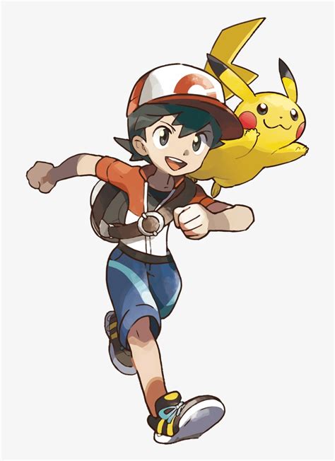 Official Artwork Of The Protagonists Of Pokemon Lets Lets Go