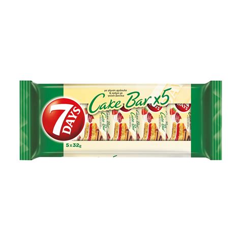 7DAYS Cake Bar x5 με γέμιση Φράουλα & Κρέμα Βανίλια 5x32g | ΣΚΛΑΒΕΝΙΤΗΣ