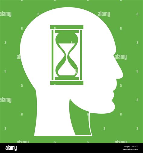 Hourglass In Head Icon Green Stock Vector Image And Art Alamy