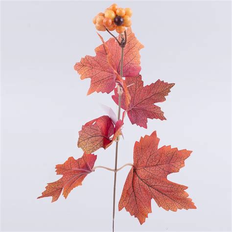 ᐉ Ветка листья кленовые с ягодами Оранжевый (2479-1)
