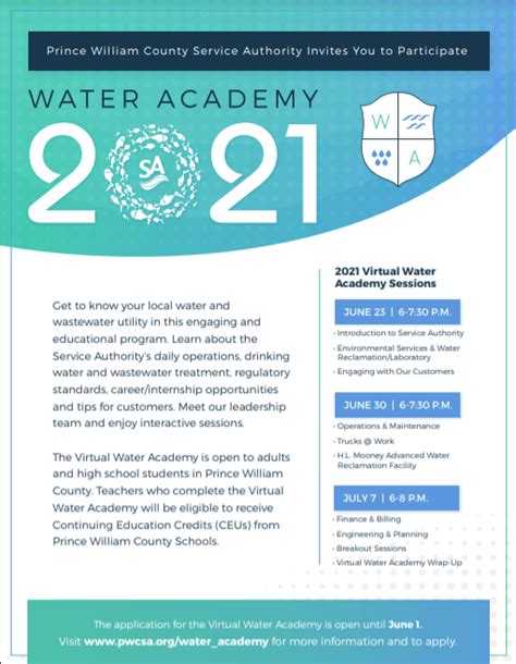 Pwcsa Water Academy Application Deadline Occoquan District