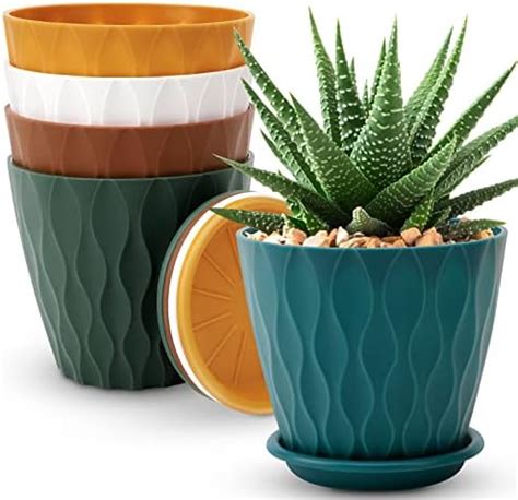 Plant Pots 7 5 6 5 5 5 Inch Set Of 3 Planters Flower Pots With