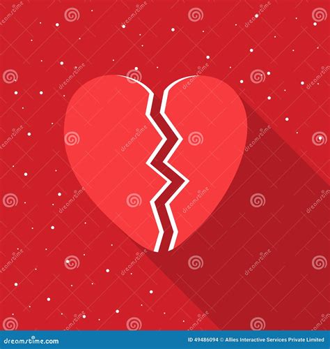 Red Broken Heart For Valentines Day Stock Illustration Illustration Of Broken Flirt 49486094