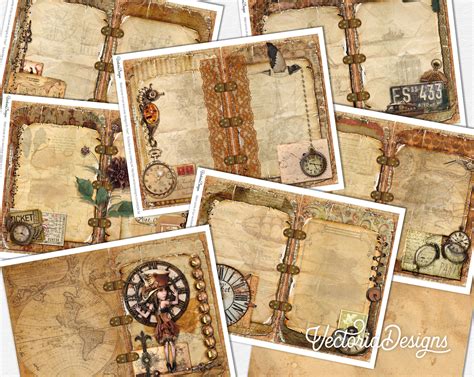 Steampunk Journal Kit Junk Journal Kit Printable Journal Etsy