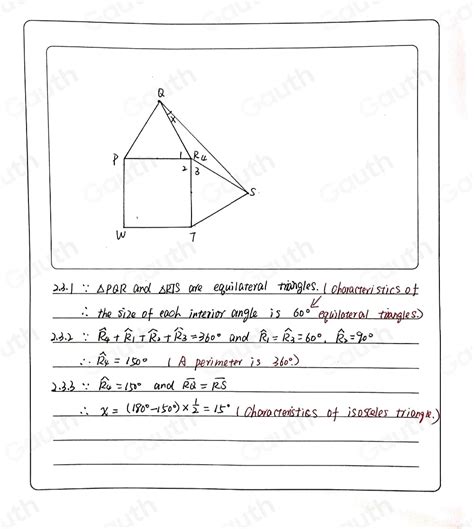 Solved Prtw Is A Square Delta Pqr And Delta Rts Are Equilateral