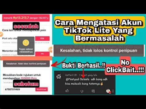 Cara Mengatasi Akun TikTok Lite Yang Bermasalah Kesalahan Tidak