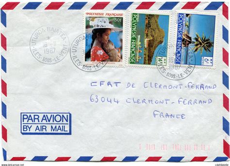 Lettres Documents POLYNESIE LETTRE PAR AVION DEPART UTUROA RAIATEA