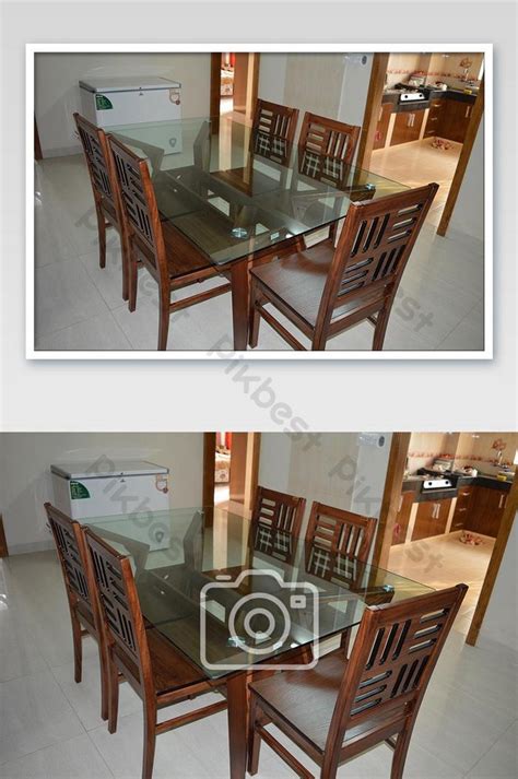 Rectangular Glass Top Wooden Dining Table Seater At Rs Set In