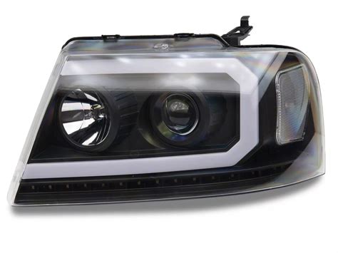 F 150 Led Drl Projector Headights With Clear Corners Black Housing Clear Lens 04 08 F 150