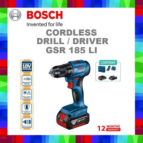BOSCH GSR 185 LI Cordless Drills/ Screwdriver | Shopee Malaysia