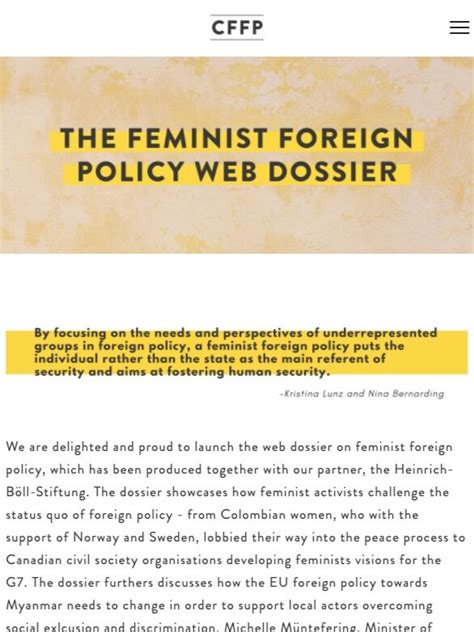 Feminist Foreign Policy Cffp