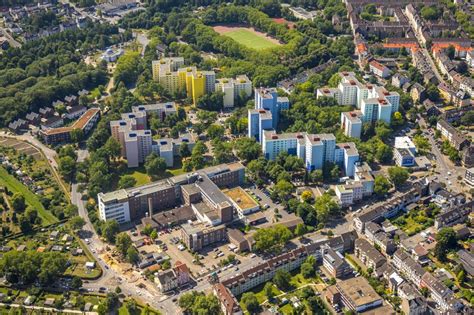 Dortmund Aus Der Vogelperspektive Plattenbau Hochhaus Wohnsiedlung