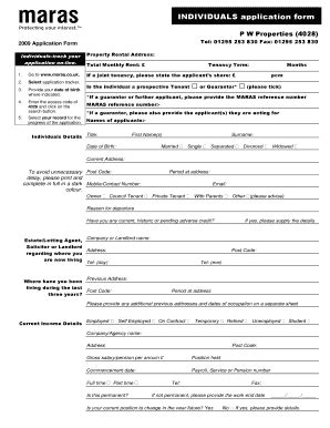 Fillable Online Maras Form For Individuals PW Properties Fax Email