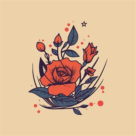 Roses Rouges Illustration Vecteur Premium