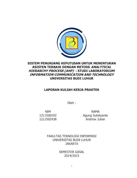 Pdf Kkp Sistem Penunjang Keputusan Untuk Menentukan Asisten Terbaik