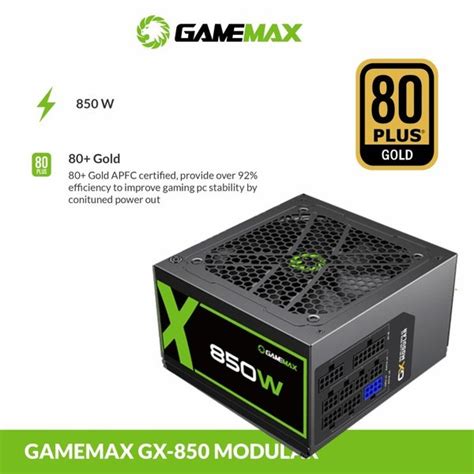 Jual Gamemax GX 850 Power Supply Modular 80 Gold ATX PSU 850W Di