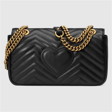 Sac Paule Petite Taille Motif Gg Marmont Matelass En Cuir Noir