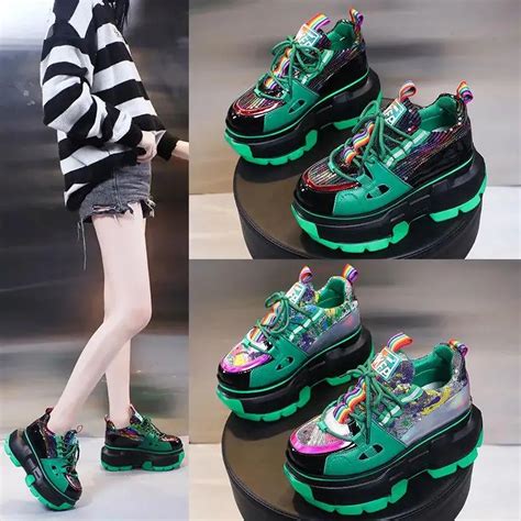 High Platform Shoes Women 2022 Chunky Sneakers Luxury Fashion Designer