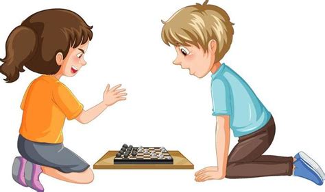 Kids Playing Board Games Clip Art