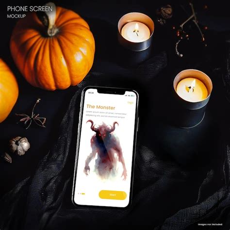 Maqueta De Iphone Con Tem Tica De Halloween De Alta Calidad Para