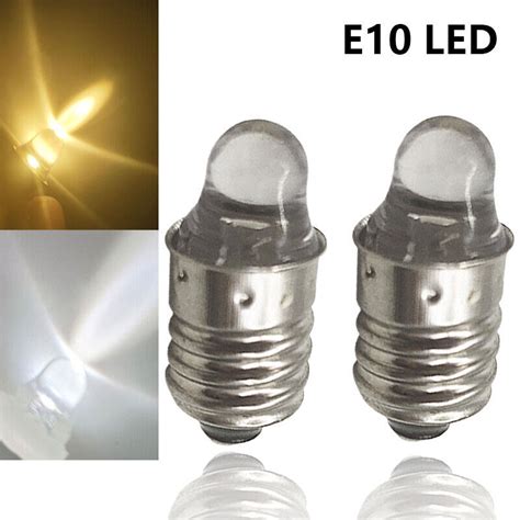 Schraubsockel E10 Dip Led Taschenlampe Lampe Birne Weiß Warmweiß 2 Zellen Dc 3v Ebay