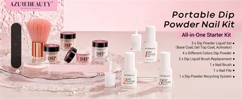 Amazon AZUREBEAUTY 12 Pcs Dip Powder Nail Kit Summer Translucent Jelly Nude Milky White