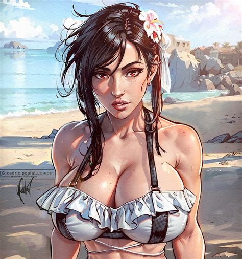 Final Fantasy Hentai Porn Bra Final Fantasy Vii Flower Outdoors Big Breasts Looking At