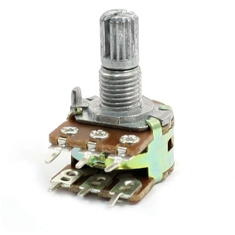 WH138 B10K 10Kohm 6mm Knurled Shaft Double Linear Rotary Potentiometer