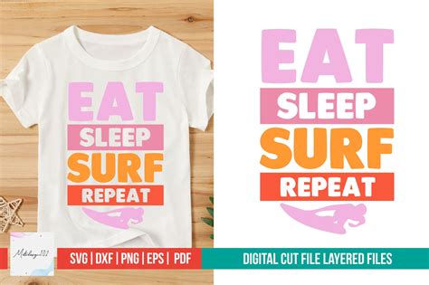 Eat Sleep Surf Repeat Svg Design Graphic By Svgstudiodesignfiles