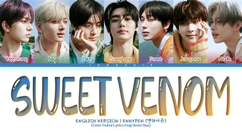 ENHYPEN Sweet Venom English Ver Lyrics Color Coded Lyrics YouTube