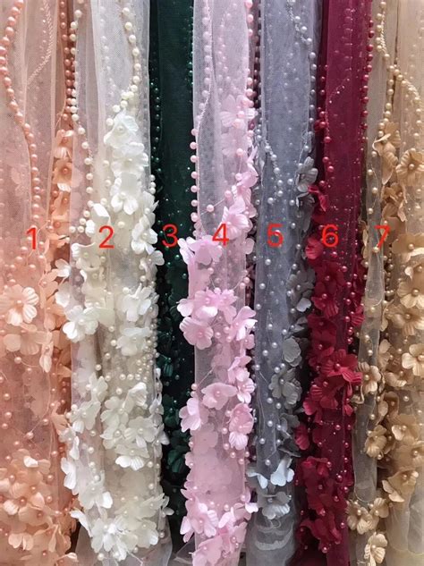 Best Quality African Lace Fabric With Full Beads Lace High Quality