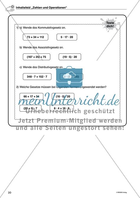 Inhaltsfeld Zahlen Und Operationen Teil Meinunterricht