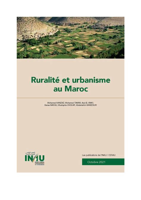 Pdf Ruralit Et Urbanisme Au Maroc