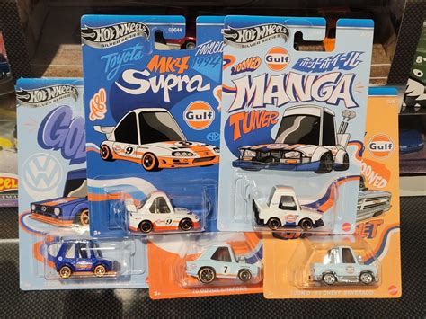 Hot Wheels GULF TOONED Set GOLF 83 SILVERADO 94 SUPRA