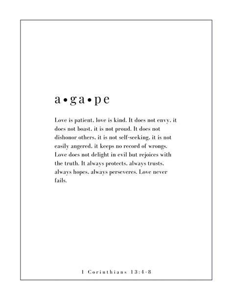 Printable Agape love Definition - Etsy